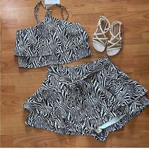 Zebra print set (top & skort) Junior size small